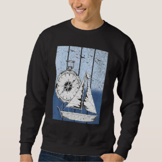 Sudadera Sailboat Compass Nautical Ship Skipper Captain Sai