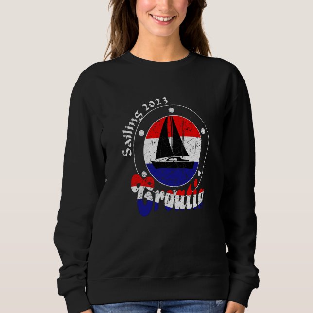 Sudadera Sailing Croatia 2023 Sailing Boat Sea (Anverso)