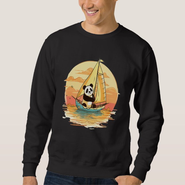 Sudadera Sailing Panda Summer Boat Family Vacation (Anverso)