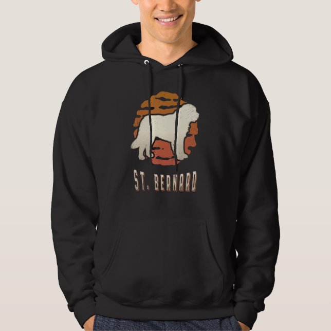 Sudadera Saint Bernard Vintage Retro Classic Dog Sunset (Anverso)