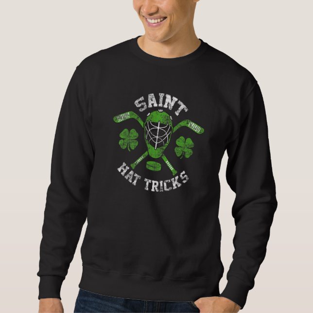 Sudadera Saint Hattrick st Patrick's Day Hockey Hat Tricks  (Anverso)