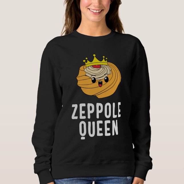 Sudadera Saint Joseph's Day Zeppole Queen Crown Cute Italia (Anverso)