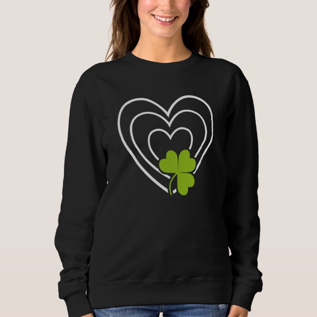 Sudadera Saint Patrick's Day Green Heart Lucky Charm Paddy' (Anverso)