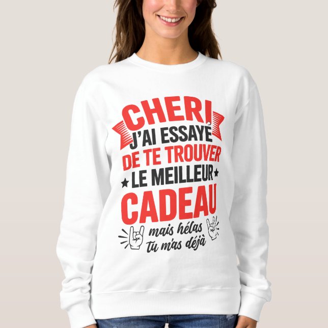 Sudadera Saint Valentin Drole Idée Amour Humour Couple  (Anverso)