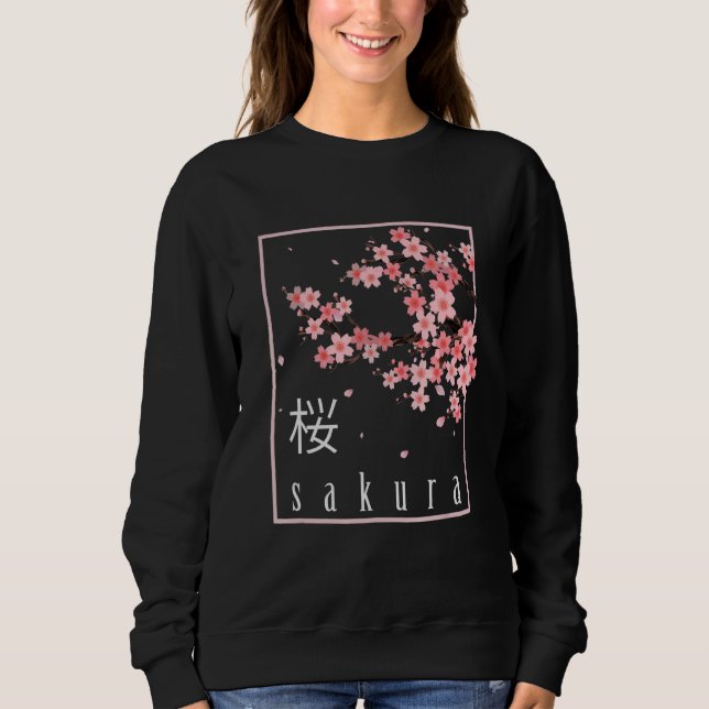 Sudadera Sakura japonesa con flores de cerezo (Anverso)