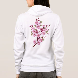 Sudadera Sakura rosa sobre fondo de pintura
