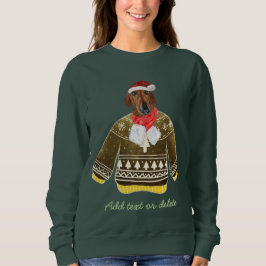 Sudadera Salchicha Roja Dachshund Perro Feo De Navidad Mamá