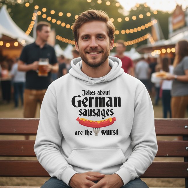 Sudadera Salchichas alemanas (jokes about German sausages are the wurst - man at food festival in Germany)
