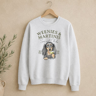 Sudadera Salchichas Dibujadas a Mano y Dachshund Martinis