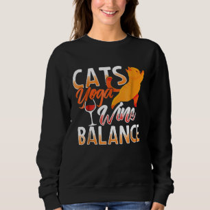 Sudadera Saldo de Vino de Yoga Gatos Hombres Tee