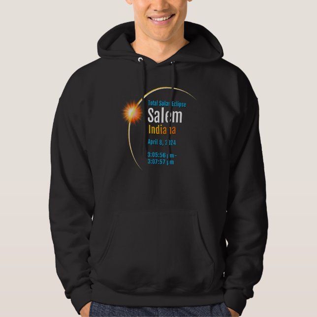 Sudadera Salem Indiana En Eclipse Solar Total 2024 1 (Anverso)