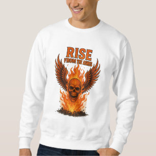 Sudadera Salir de las cenizas - Cráneo florido con fuego