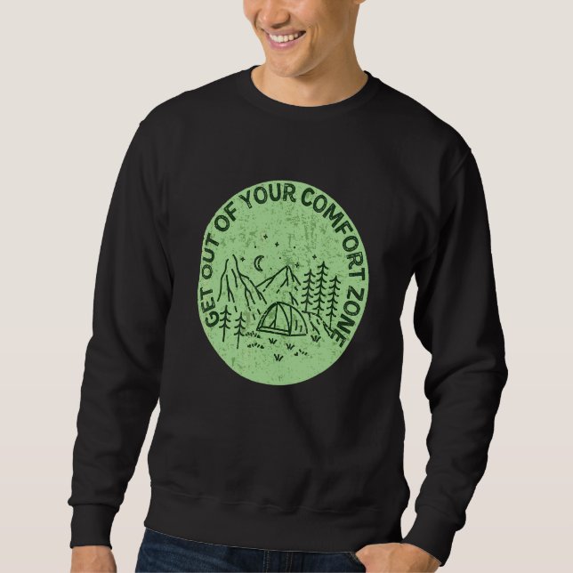 Sudadera Salir de tu zona de confort Acampada (Anverso)