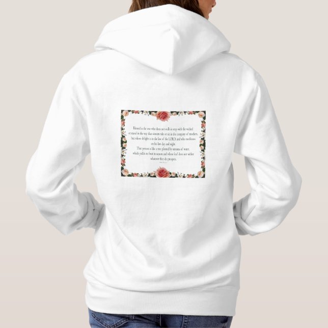 Sudadera Salmo 1 con bordes de flores (Reverso)