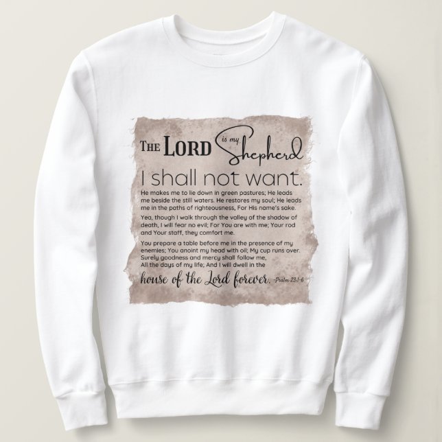 Sudadera Salmo 23 Biblia Escritura Papel de cosecha (Anverso del diseño)