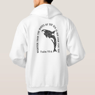 Sudadera "Salmo 93:4 Mandala Orca Whale Hoodie cristiano