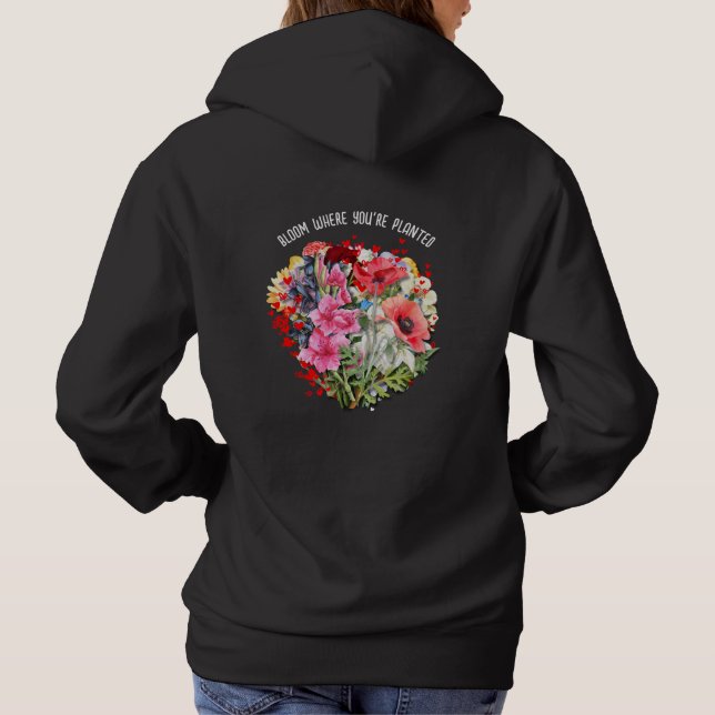 Sudadera SALÓN personalizada DONDE ESTÁS PLANTADO Floral (Reverso)