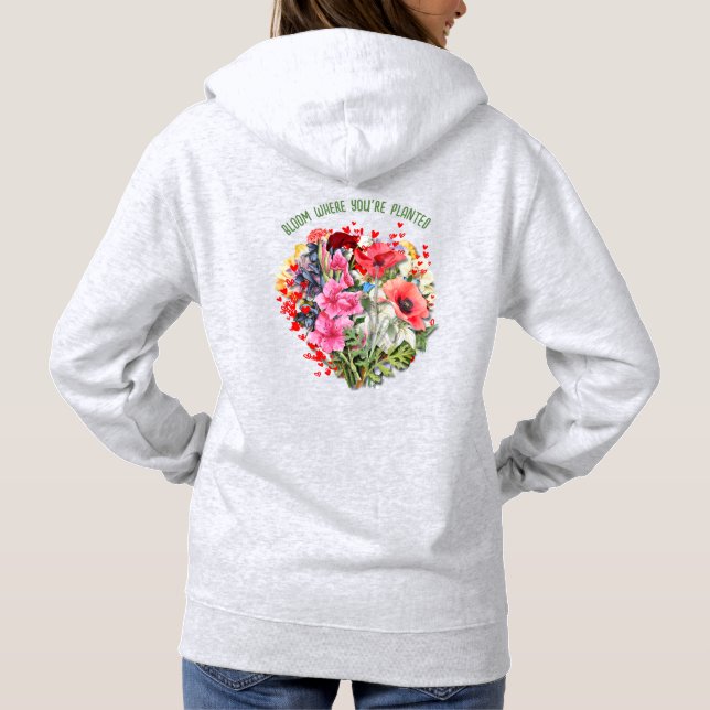 Sudadera SALÓN personalizada DONDE ESTÁS PLANTADO Floral (Reverso)