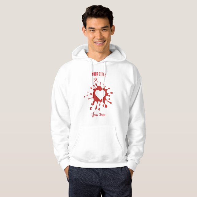 Sudadera Salpicadura de pintura roja con forma de corazón b (Anverso completo)