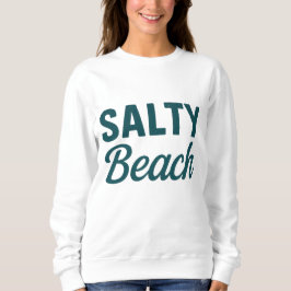 Sudadera Salty Beach Life Coastal Teal Ocean Graphic Print