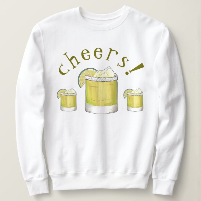 Sudadera Salud! Cinco de Mayo Margarita Cóctel Lime (Anverso del diseño)