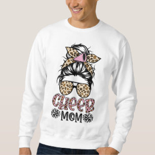 Sudadera Salud Mamá Leopard Messy Bun CheerLeader Funny Mot