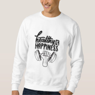 Sudadera saludable es felicidad diseño de motivación de gim