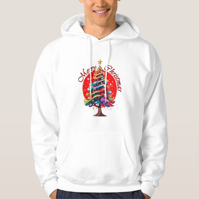 Sudadera Saludo de árbol de Navidad para él (Anverso)