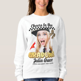 Sudadera Saludos a la foto del Personalizado blanco graduad
