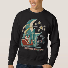 Sudadera Saludos de Temporada (2) Arte Retro de Horizonte U