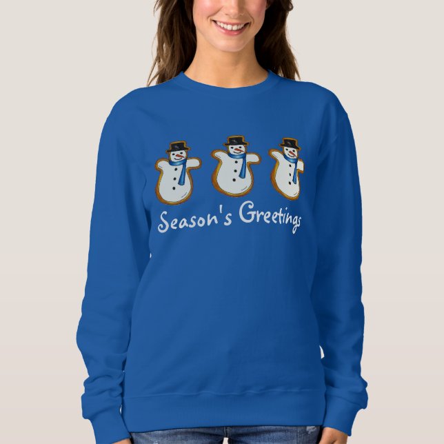 Sudadera Saludos de temporada a los Navidades de Snowman Ha (Anverso)