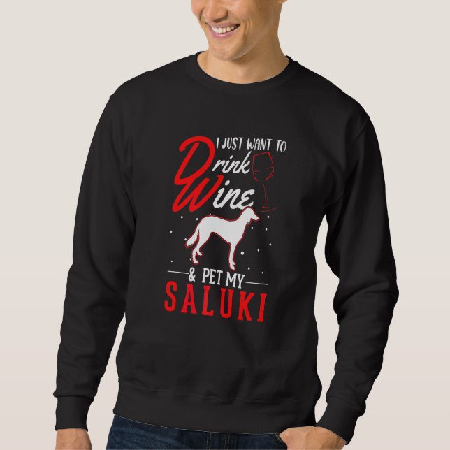 Sudadera Saluki y vino galgo persa Saluki (Anverso)
