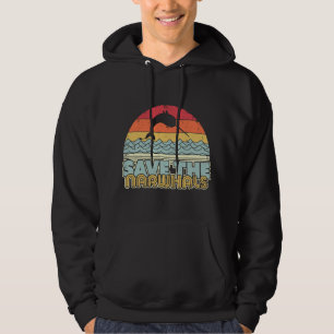 Sudadera Salva a las narvalas . Narvalas estilo retro