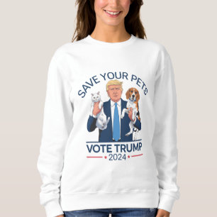 Sudadera Salva a tus mascotas Vota por Trump Cita de la ele