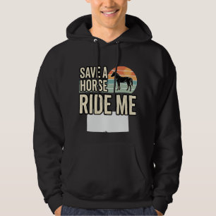 Sudadera Salva un Caballo Móntame Diseño de Camiseta Wester