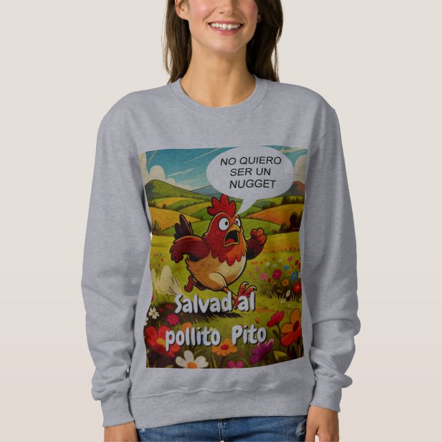 Sudadera salvad al pollito pito (Anverso)
