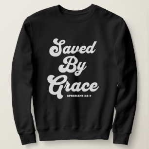 Sudadera Salvado Por Grace Ephesian 2:8-9 Básico Oscuro