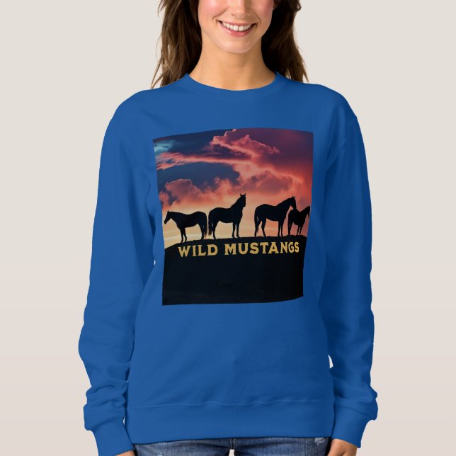 Sudadera Salvajes Mustangs en el horizonte (Anverso)