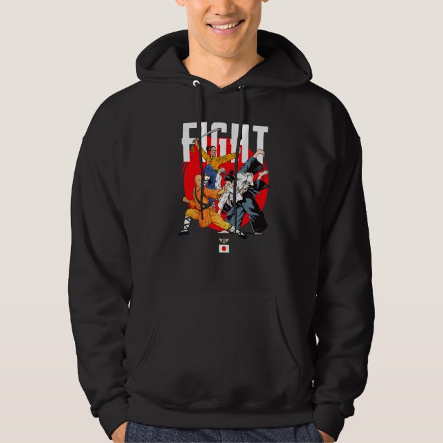 Sudadera Salvajes Samurai Kung Fu Hombres luchando contra d (Anverso)