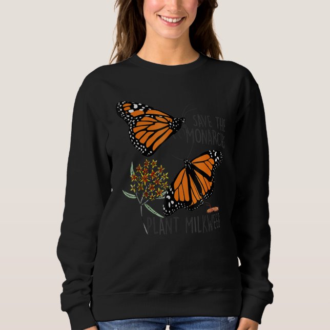 Sudadera Salvar a las Monarcas Planta Alguna Mariposa de Al (Anverso)