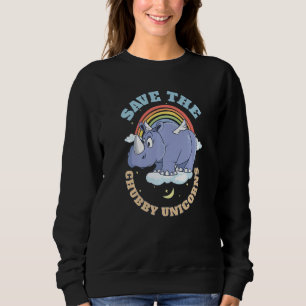Sudadera Salvar a los Unicornios Chubby Cute Rhinoceros 3