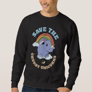 Sudadera Salvar a los unicornios gorditos Rinoceronte lindo