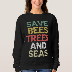 Sudadera Salvar abejas árboles y mares Cambio climático med