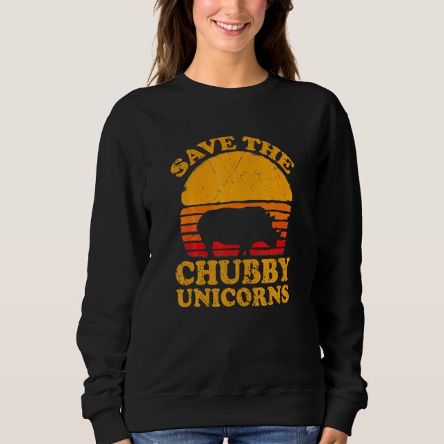 Sudadera Salvar Al Rinoceronte Retro De Chubby-Unicornios (Anverso)