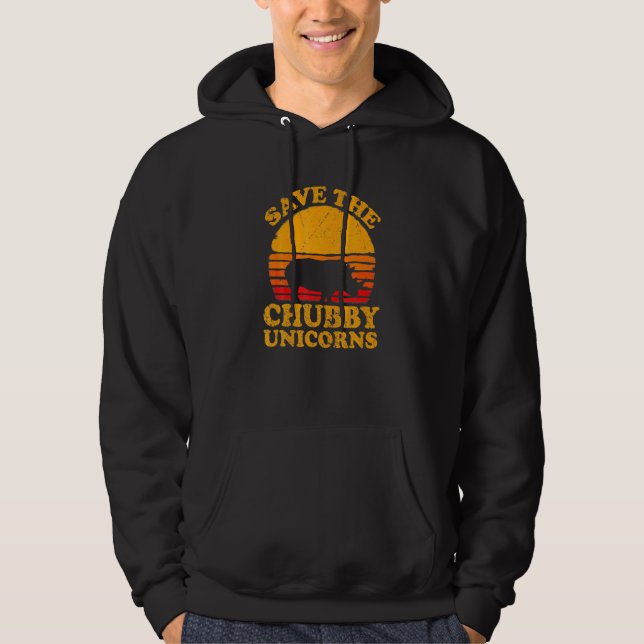 Sudadera Salvar Al Rinoceronte Retro De Chubby-Unicornios (Anverso)