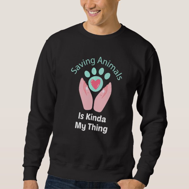 Sudadera Salvar animales es algo así como mi cosa - Rescate (Anverso)