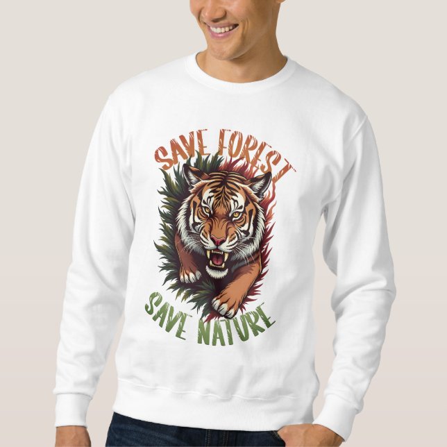 Sudadera Salvar la naturaleza del bosque - Roaring Tiger De (Anverso)