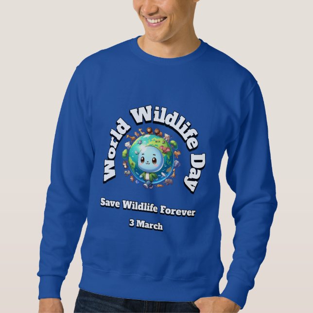Sudadera Salvar la vida salvaje. Día Mundial de la Vida Sil (Anverso)