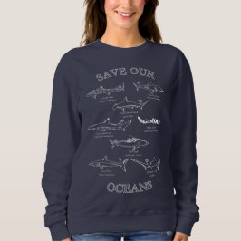 Sudadera Salvar nuestro cuello de tiburón oceánico