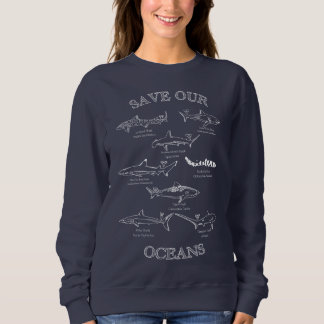 Sudadera Salvar nuestro cuello de tiburón oceánico
